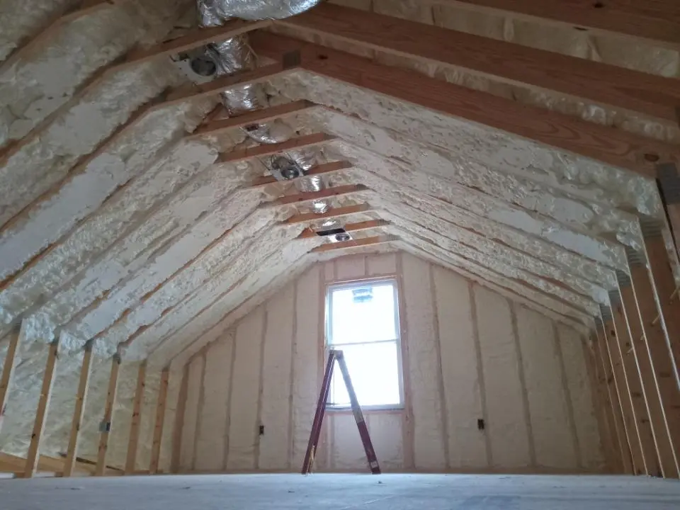 Spray foam roofing application for Crawl Space Insulation project in McKenzie
